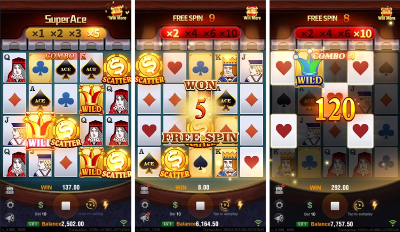 Super Ace Free Spin Bonus Scatter Re-Trigger Progression
